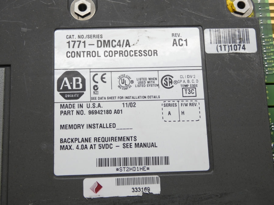 ALLEN BRADLEY 1771-DMC4 SER. A F/W H REV. AC1 5VDC 4.0A UNMP