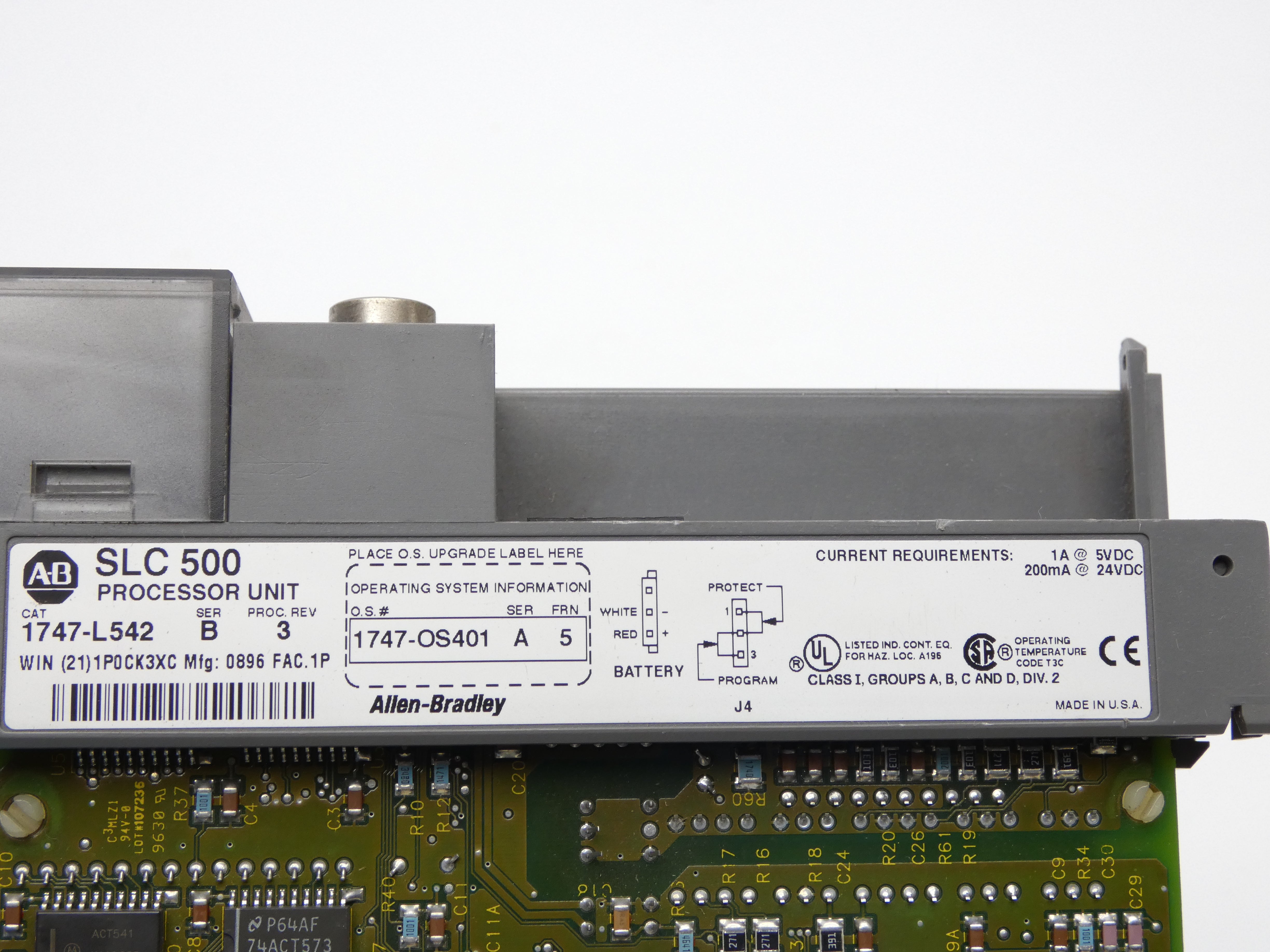 ALLEN BRADLEY 1747-L542 SER. B F/W 5 24VDC REV. 3 (NO DOOR/KEY) UNMP