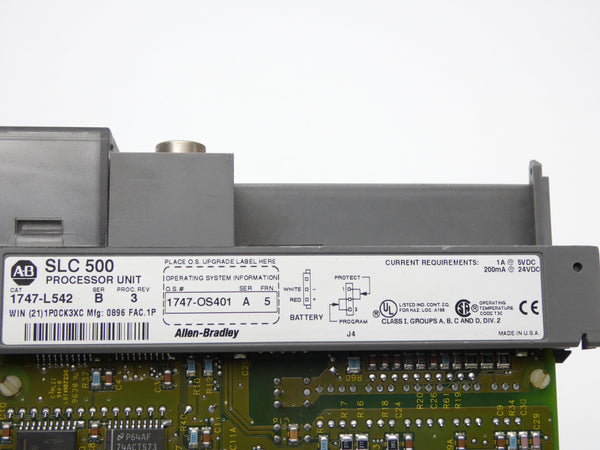 ALLEN BRADLEY 1747-L542 SER. B F/W 5 24VDC REV. 3 (NO DOOR/KEY) UNMP