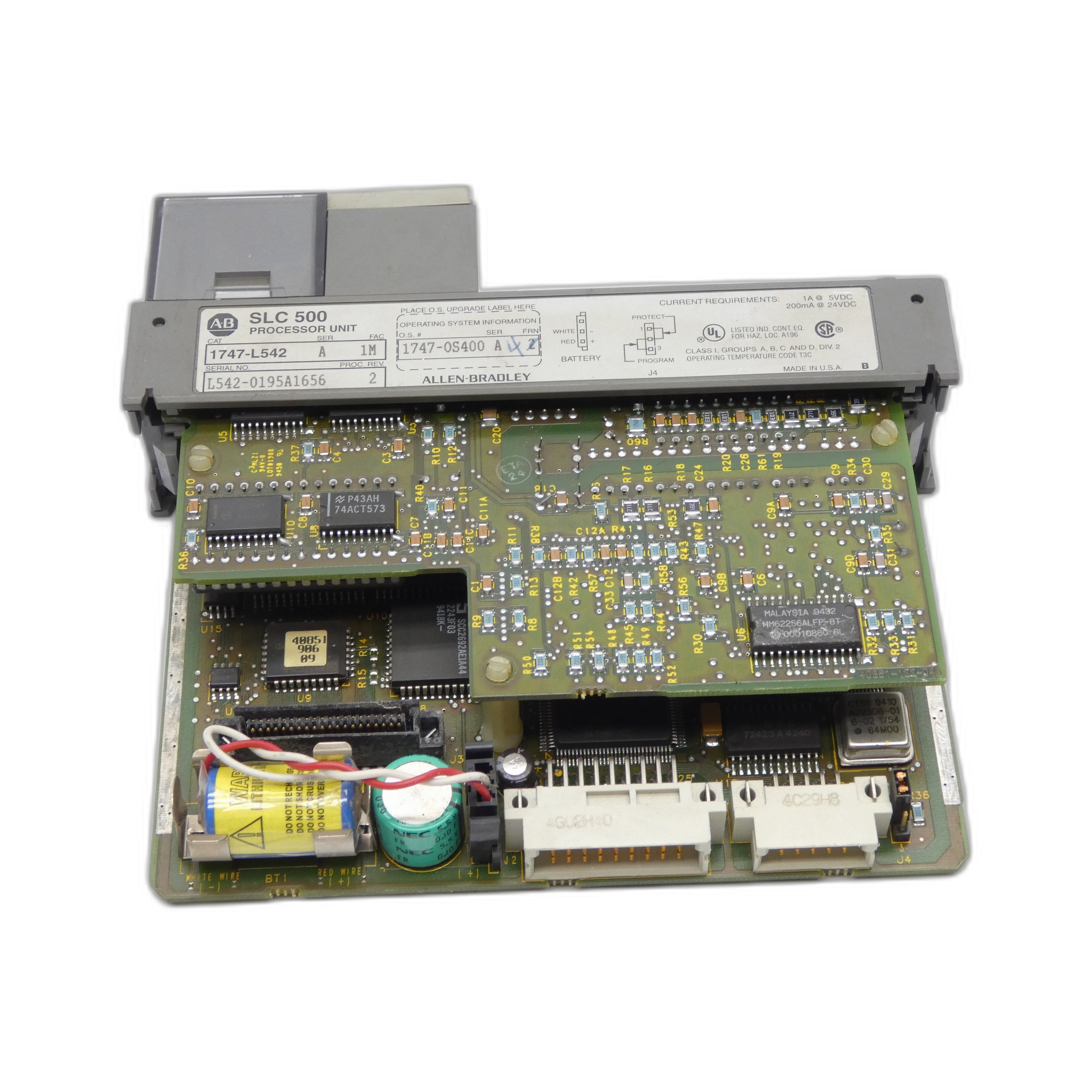 ALLEN BRADLEY 1747-L542 SER. A F/W 2 REV. 2 24VDC 1A (NO KEY/DOOR) UNMP