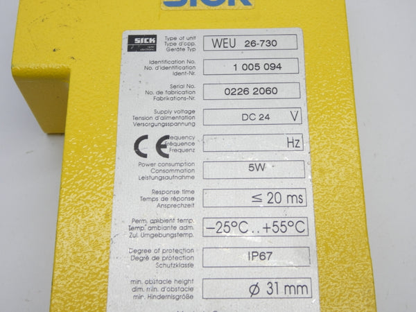 SICK WEU26-730 1005094 24VDC (AS IS) UNMP