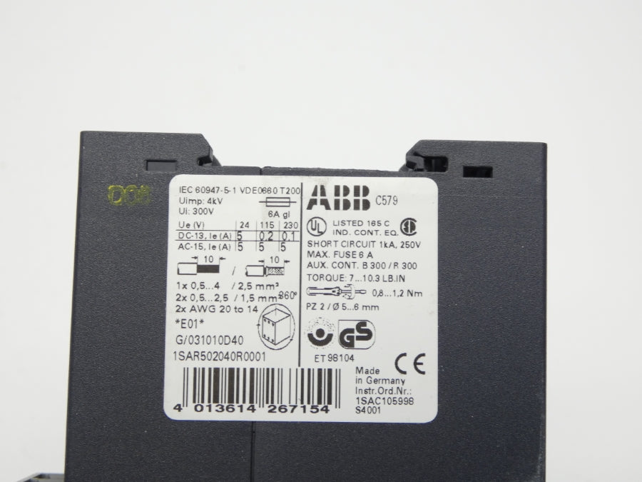 ABB 1SAR502040R0001 24VAC/DC 6A NSMP