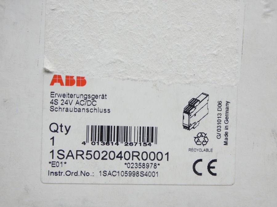 ABB 1SAR502040R0001 24VAC/DC 6A NSMP