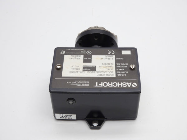 ASHCROFT B424B XFM07 480VAC 15A 15PSI NSNP
