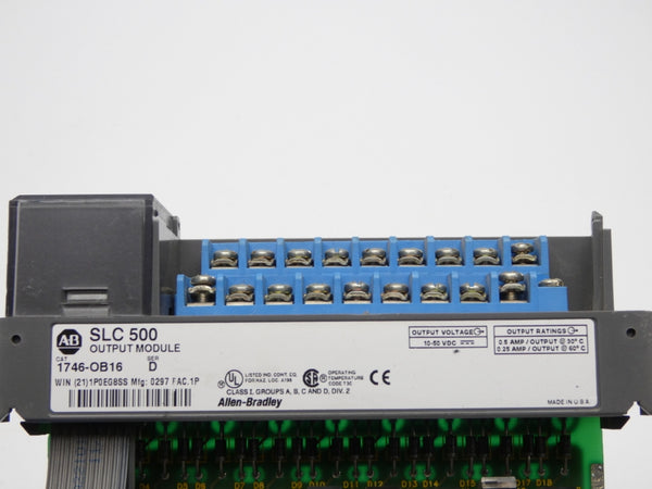 ALLEN BRADLEY 1746-OB16 SER. D 10-50VDC 0.5A (NO DOOR) UNMP