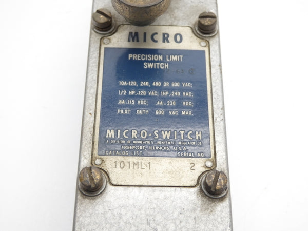 MICRO SWITCH 101ML1 600VAC 10A (GRAY) UNMP