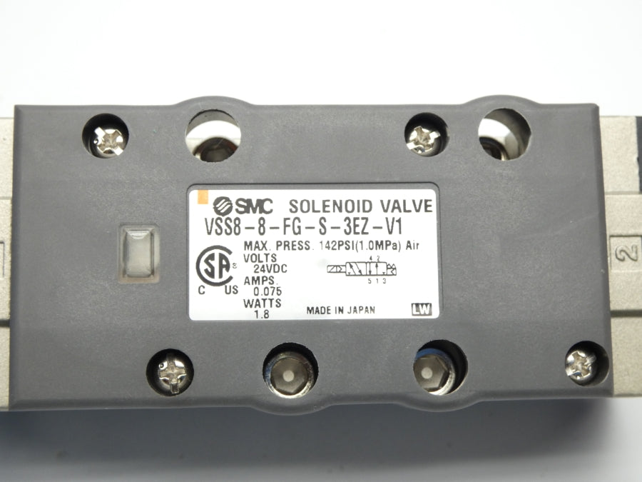SMC VSS8-8-FG-S-3EZ-V1 24VDC 0.075A 142PSI NSMP