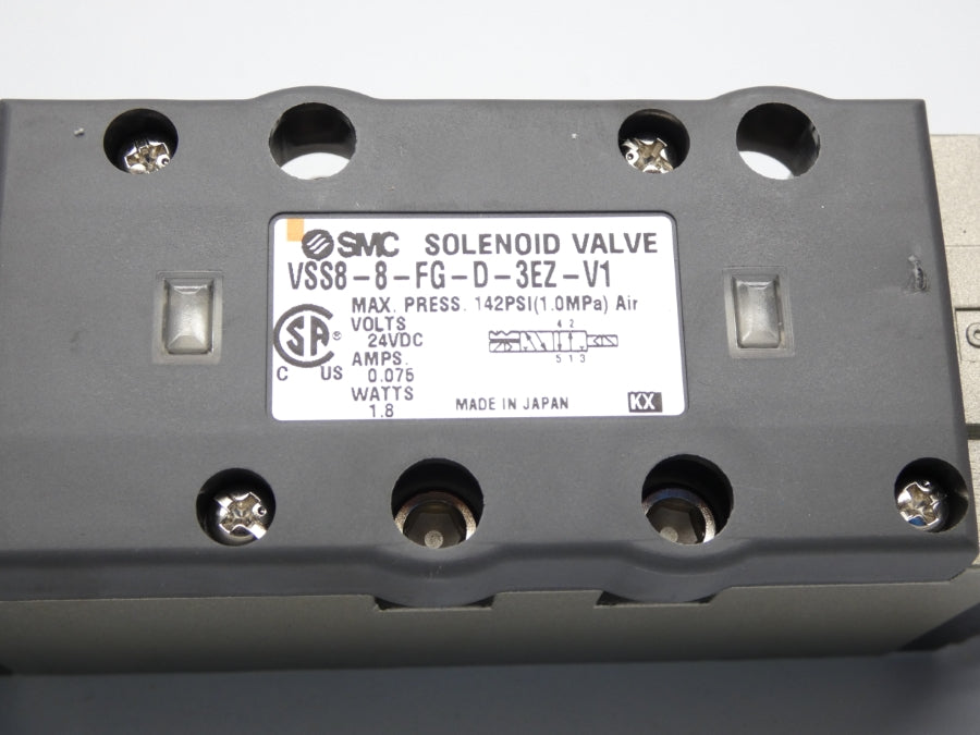 SMC VSS8-8-FG-D-3EZ-V1 24VDC 0.075A 142PSI NSMP