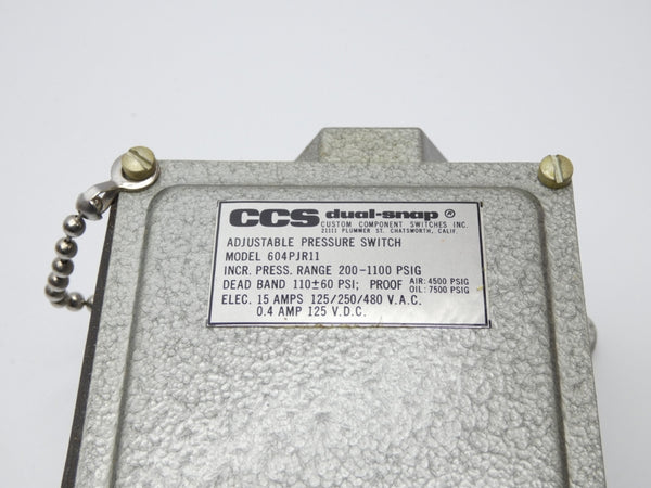 CCS 604PJR11 480VAC 15A 200-1100PSI NSMP