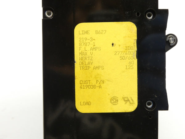 CIRCUIT BREAKER 219-3-8787-1 277/480V 100A NSNP