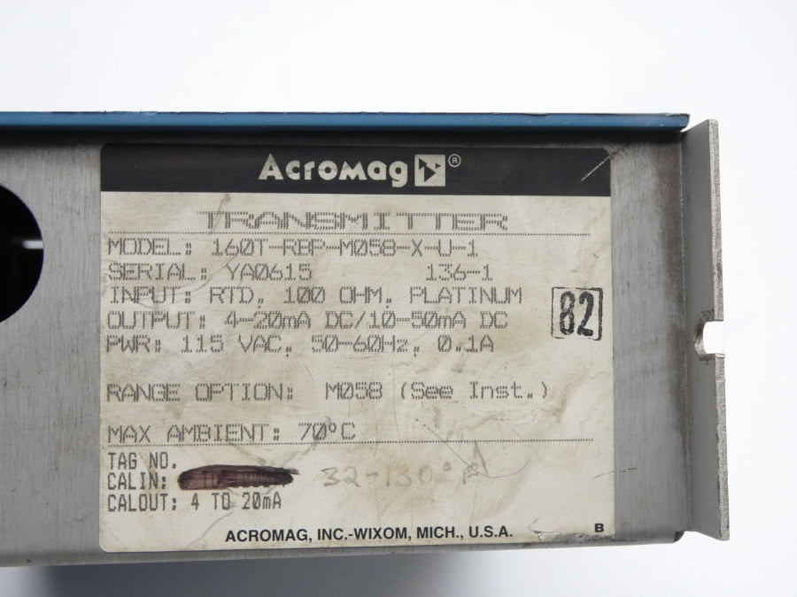 ACROMAG 160T-RBP-M058-X-U-1 115VAC 0.1A (AS PICTURED) UNMP