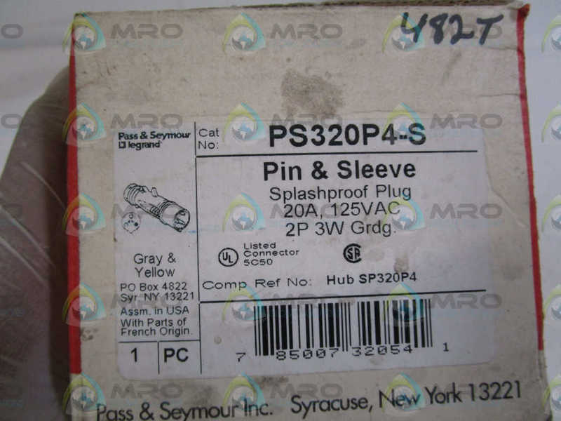 PASS & SEYMOUR PIN & SLEEVE PS320P4-S NSMP