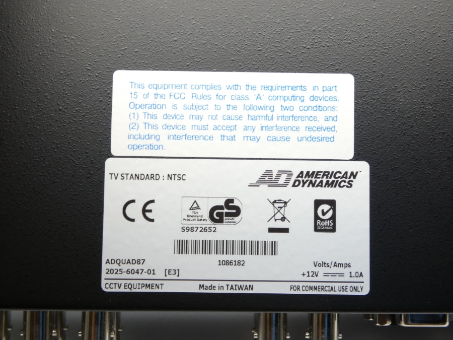 AMERICAN DYNAMICS ADQUAD87 12V 1.0A NSNP