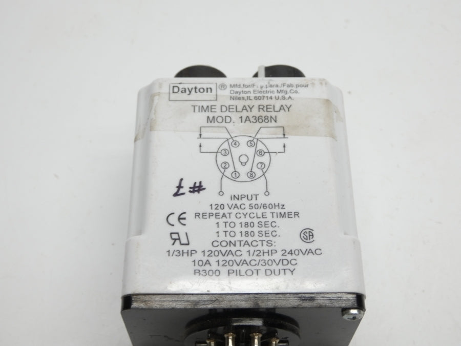 DAYTON 1A368N 120/240VAC 10A 1-180S UNMP