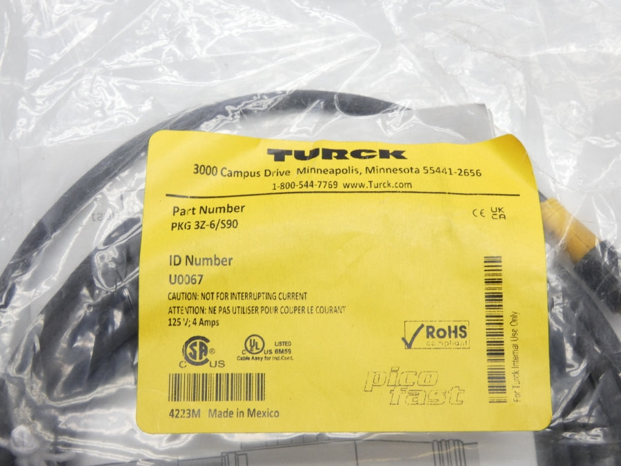 TURCK PKG3Z-6/S90 U0057 125V 4A NSMP