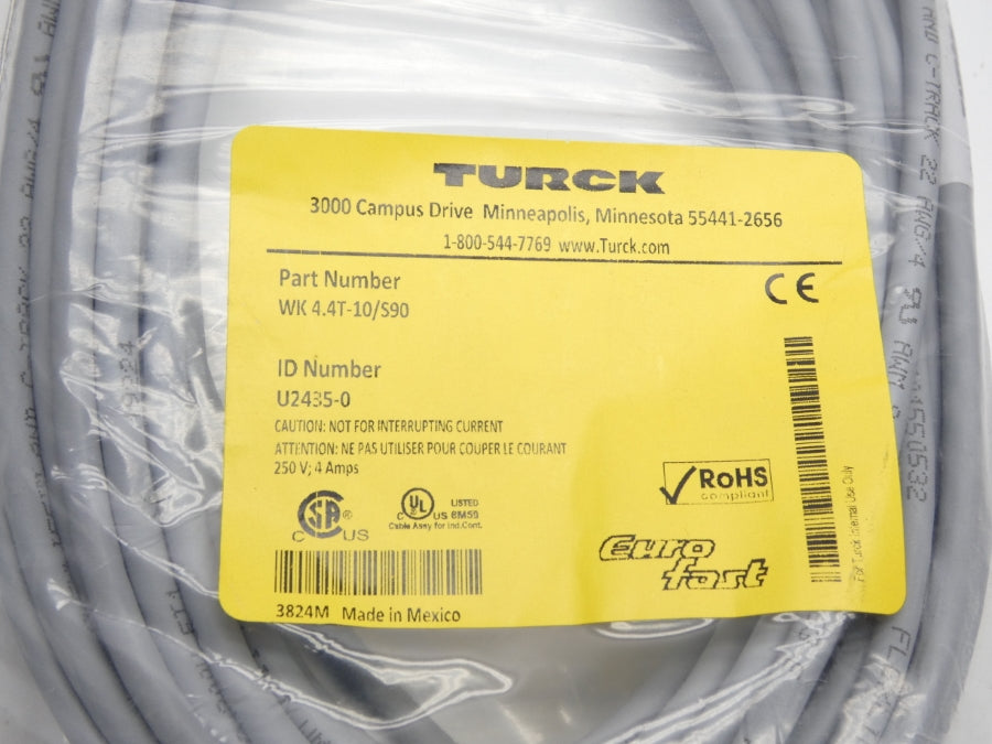 TURCK WK4.4T-10/S90 U2435-0 250V 4A NSMP
