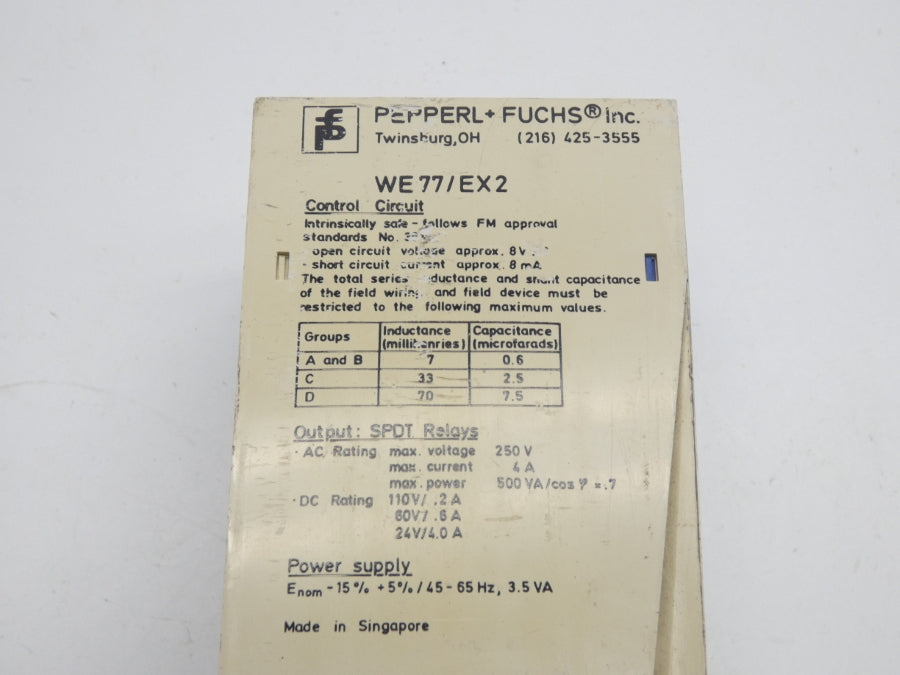 PEPPERL+FUCHS WE77/EX2 01669S 120VAC 4A UNMP