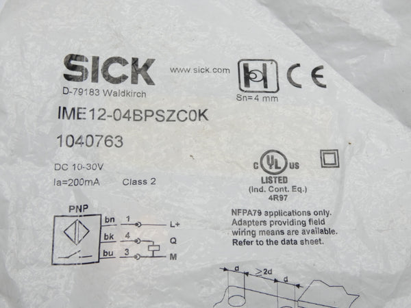 SICK IME12-04BPSZC0K 1040763 10-30VDC NSMP