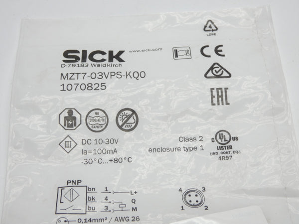 SICK MZT7-03VPS-KQO 1070825 10-30VDC NSMP