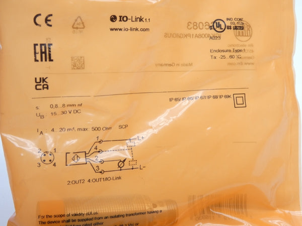 IFM EFECTOR IGK4008A1PKG/IO/US IG6083 15-30VDC NSMP