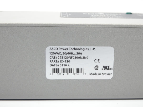 EMERSON ASCO 275120NF030AN3N0 IC+130 120VAC 30A NSMP