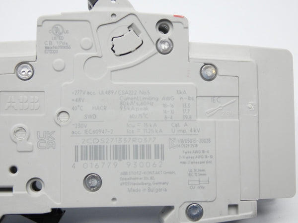 ABB 2CSDS271337R0377 SU201M-K6 277VAC 6A NSMP