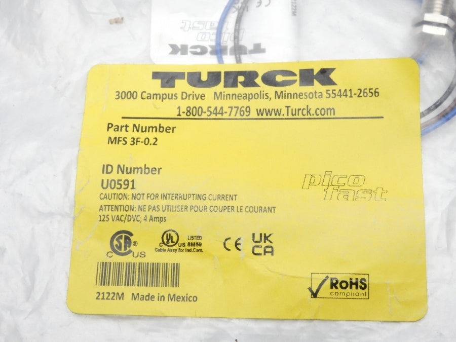 TURCK MFS3F-0.2 U0591 125VAC/VDC 4A NSMP