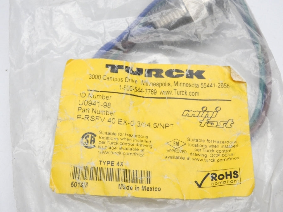 TURCK P-RSFV40EX0-3/14-5NPT U0941-98 NSMP