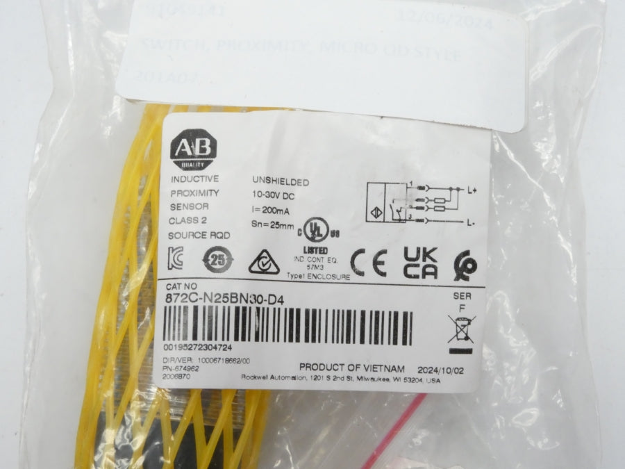 ALLEN BRADLEY 872C-N25BN30-D4 SER. F 10-30VDC NSMP