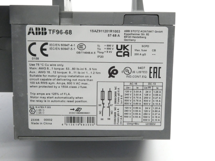ABB 1SAZ911201R1003 TF96-68 690V 57-68A NSMP