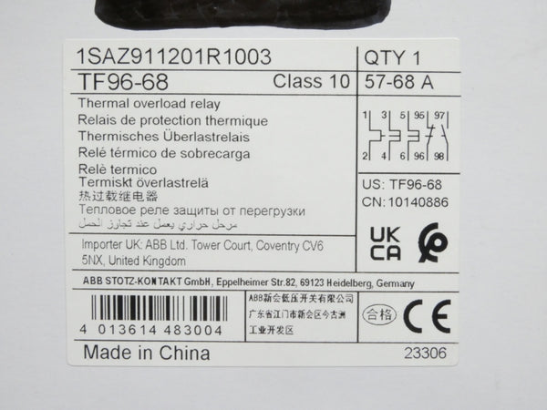 ABB 1SAZ911201R1003 TF96-68 690V 57-68A NSMP