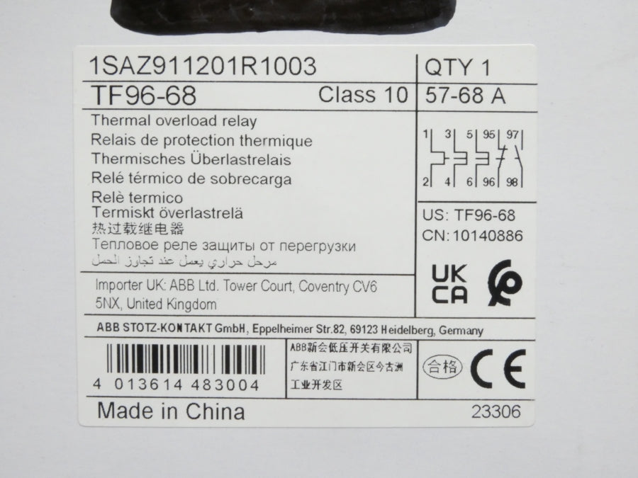 ABB 1SAZ911201R1003 TF96-68 690V 57-68A NSMP