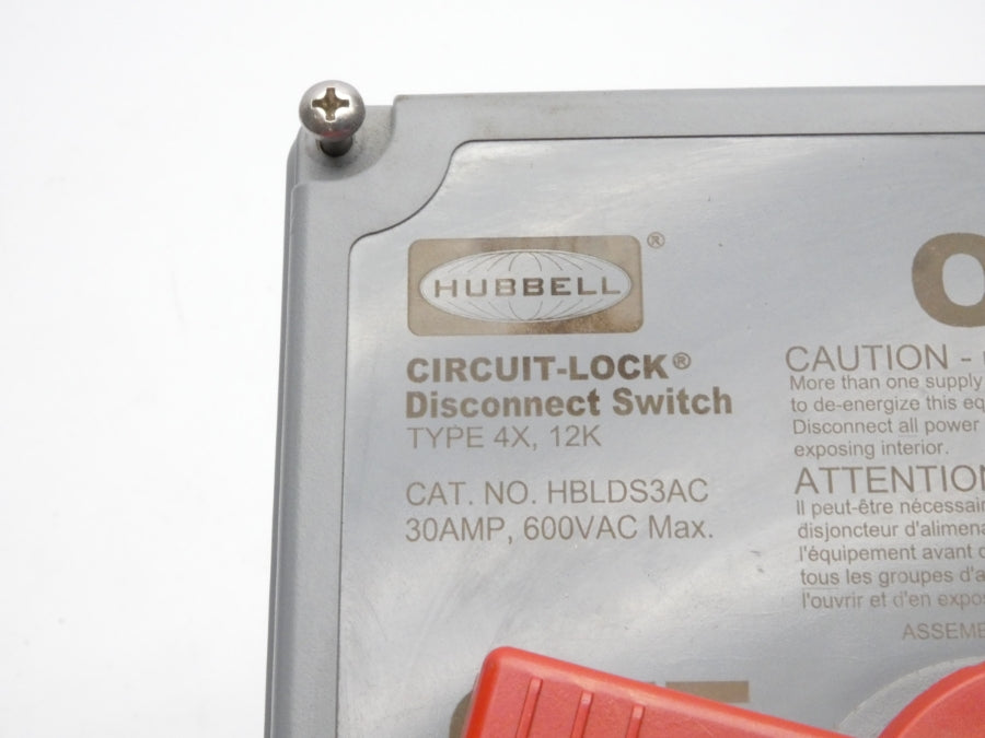 HUBBELL HBLDS3AC 600VAC 30A (AS IS) UNMP