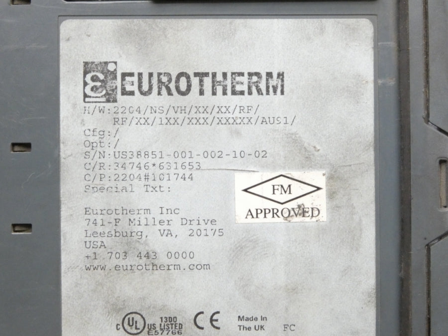 EUROTHERM 2204/NS/VH/XX/XX/RF/RF/XX/1XX/XXX/XXXXX/AU91/ 100-240VAC 2A UNMP