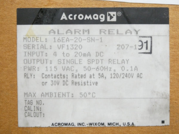 ACROMAG 16EA-20-SN-1 115VAC 0.1A NSMP