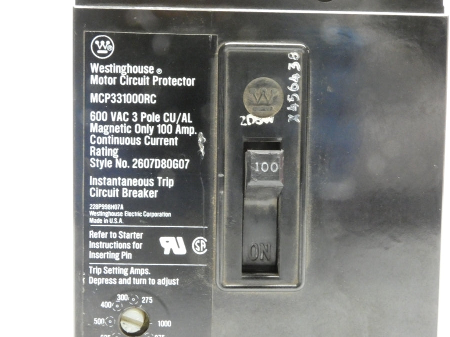 WESTINGHOUSE MCP331000RC 600VAC 100A UNMP