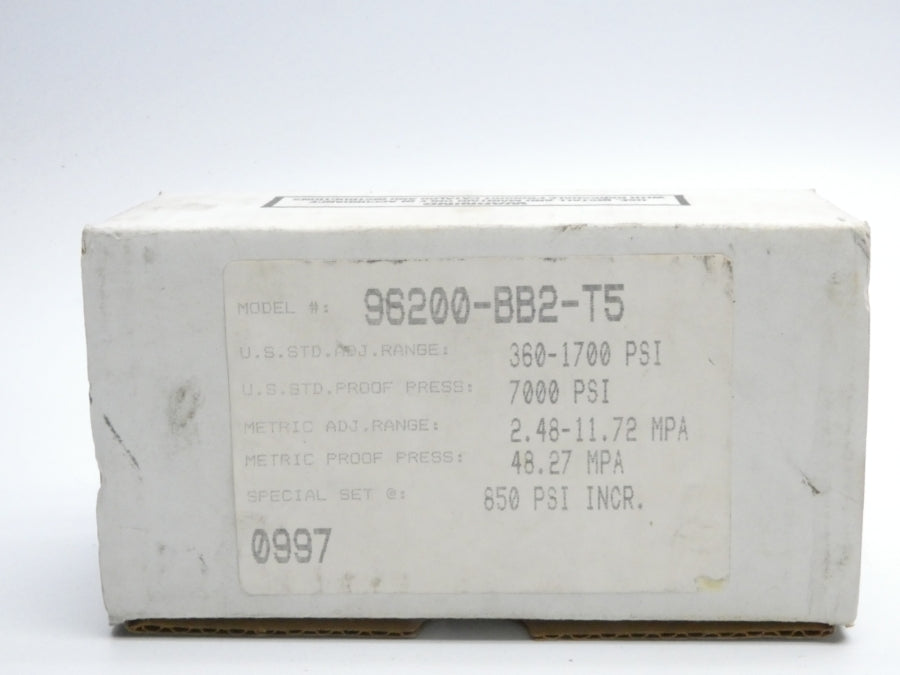 BARKSDALE 96200-BB2-T5 125/250VAC 5A 360-1700PSI NSMP