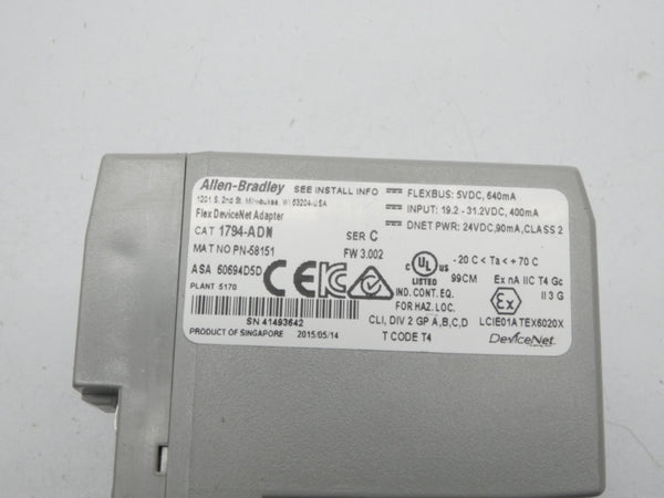 ALLEN BRADLEY 1794-ADN SER. C F/W 3.002 31.2VDC NSMP