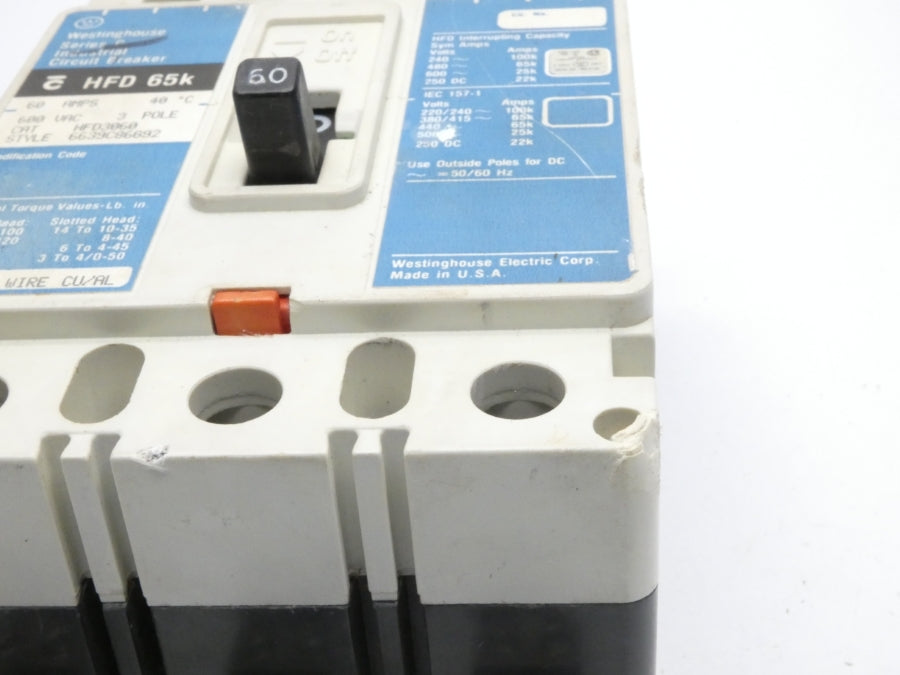 WESTINGHOUSE HFD3060 SER. C 600VAC 60A (AS PICTURED) UNMP