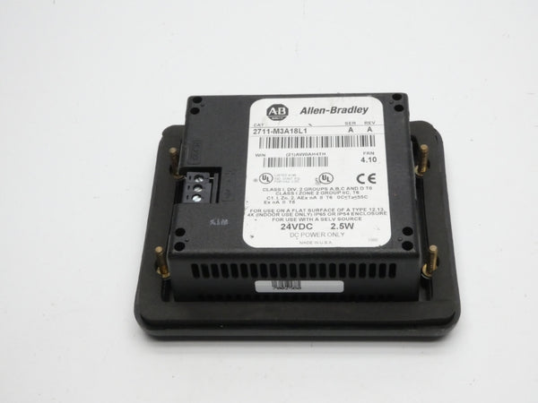ALLEN BRADLEY 2711-M3A18L1 SER. A F/W 4.10 REV. A 24VDC NSNP