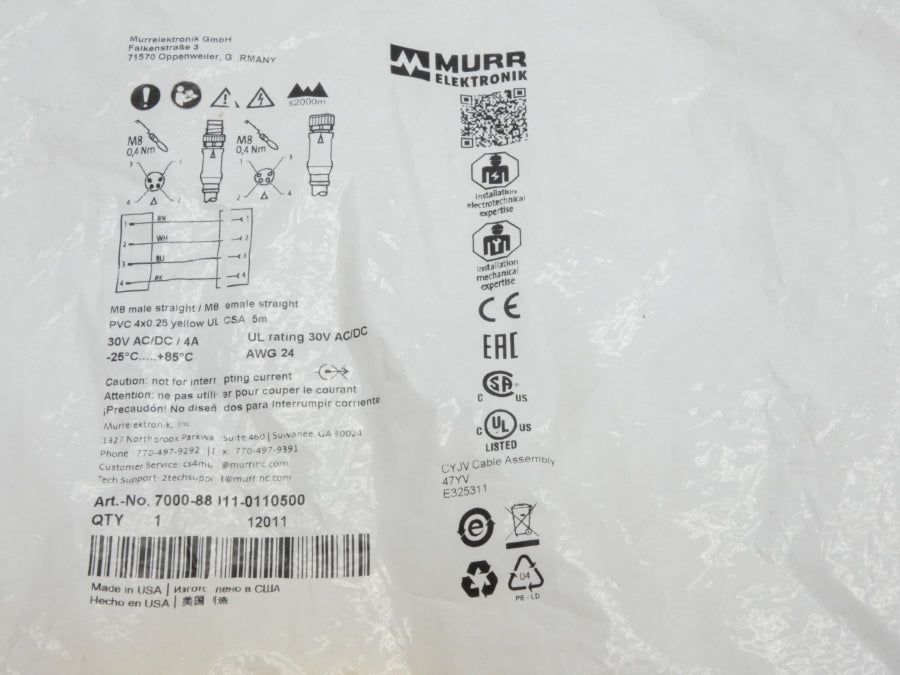 MURR ELEKTRONIK 7000-88011-0110500 30VAC/DC 4A NSMP