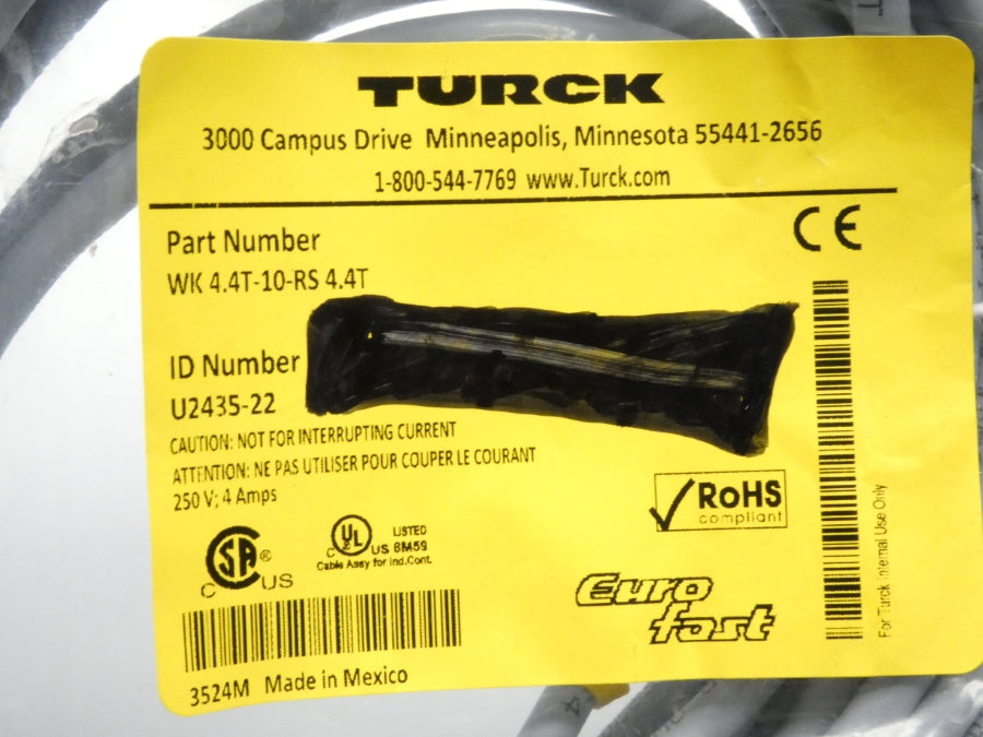 TURCK WK4.4T-10-RS4.4T U2435-22 250V 4A NSMP