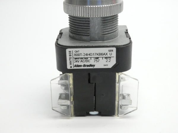 ALLEN BRADLEY 800T-24HG17KB6AX SER. U 24VAC/DC NSNP