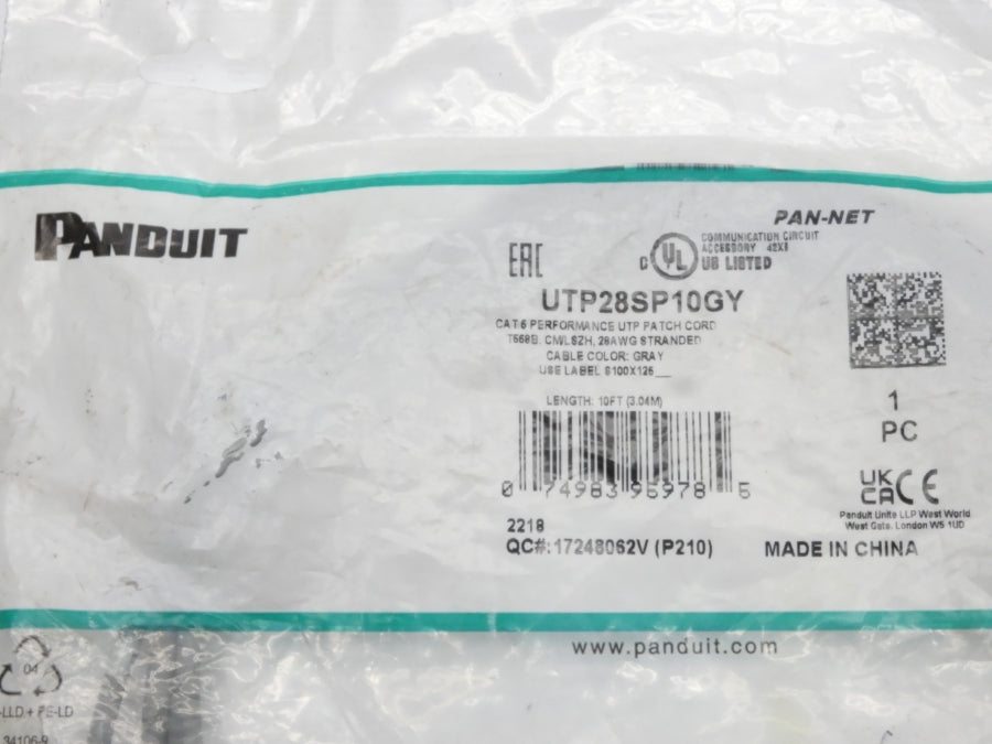 PANDUIT UTP28SP10GY NSMP