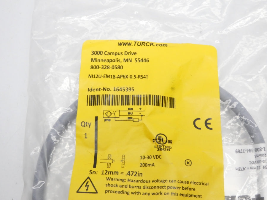 TURCK NI12U-EM18-AP6X-0.5-RS4T 1645395 10-30VDC NSMP