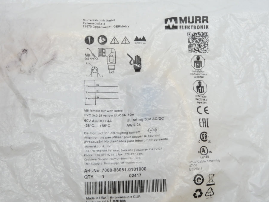 MURR ELEKTRONIK 7000-08081-0101000 60V 4A NSMP