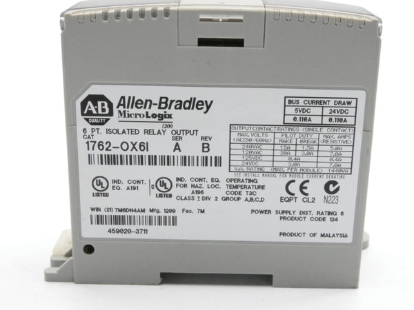 ALLEN BRADLEY 1762-OX6I SER. A REV. B 240VAC 30A NSNP
