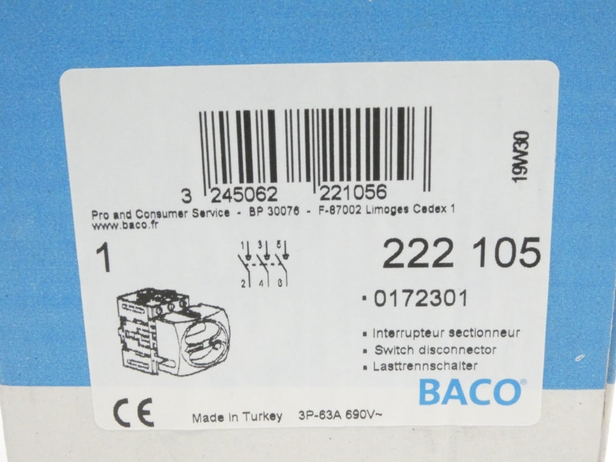 BACO 222105 0172301 690V 63A NSMP
