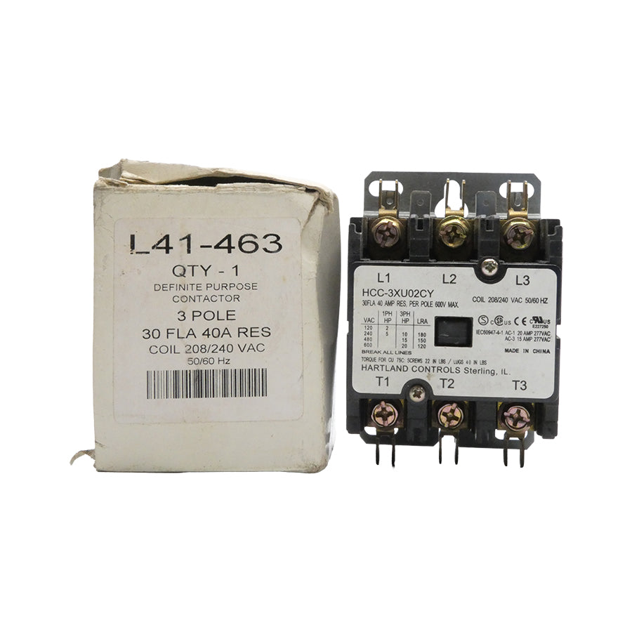 HARTLAND CONTROLS HCC-3XU02CY L41-463 208/240VAC 40A NSMP