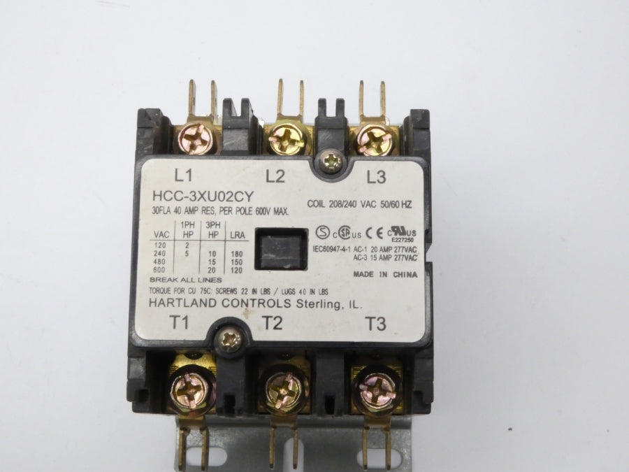 HARTLAND CONTROLS HCC-3XU02CY L41-463 208/240VAC 40A NSMP